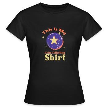 Pièces collecteurs de pièces Numismatique - T-shirt Femme - noir - Devant - AI Model Female 172 dark (172cm)