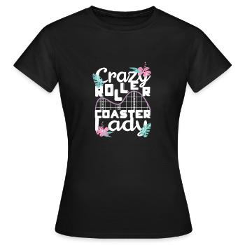 Roller Coaster Amusement Park Amusement Park - Women's T-Shirt - black - Front - AI Model Female 172 dark (172cm)
