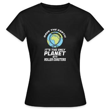 Roller Coaster Amusement Park Amusement Park - Women's T-Shirt - black - Front - AI Model Female 172 dark (172cm)