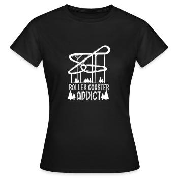 Roller Coaster Amusement Park Amusement Park - Women's T-Shirt - black - Front - AI Model Female 172 dark (172cm)