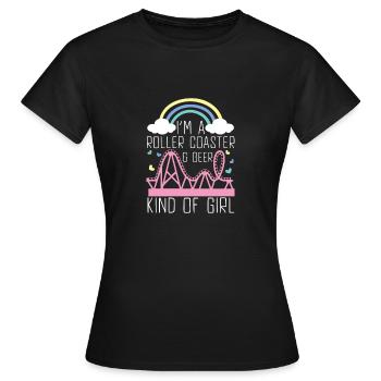 Roller Coaster Amusement Park Amusement Park - Women's T-Shirt - black - Front - AI Model Female 172 dark (172cm)