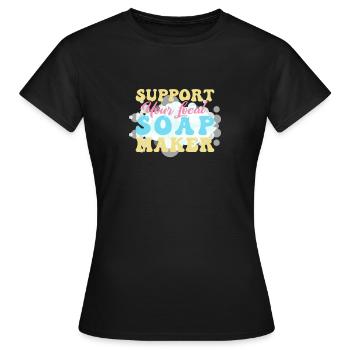 Seife Herstellen Handgemachte Seife - Frauen T-Shirt - Schwarz - Vorne - AI Model Female 172 dark (172cm)