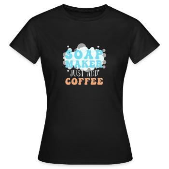 Seife Herstellen Handgemachte Seife - Frauen T-Shirt - Schwarz - Vorne - AI Model Female 172 dark (172cm)