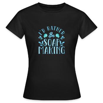 Fabrication de savon Savon fait à la main - T-shirt Femme - noir - Devant - AI Model Female 172 dark (172cm)
