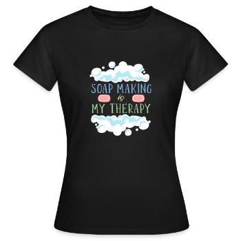 Seife Herstellen Handgemachte Seife - Frauen T-Shirt - Schwarz - Vorne - AI Model Female 172 dark (172cm)