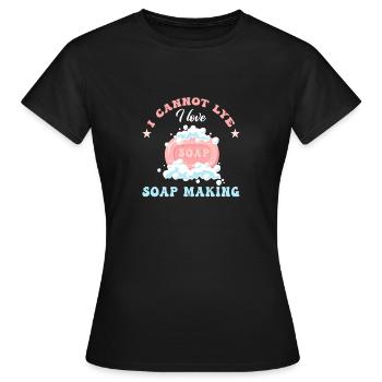 Seife Herstellen Handgemachte Seife - Frauen T-Shirt - Schwarz - Vorne - AI Model Female 172 dark (172cm)
