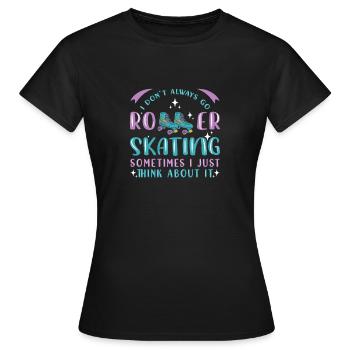 Roller Skating Inline Skating Inline Skates - Women's T-Shirt - black - Front - AI Model Female 172 dark (172cm)