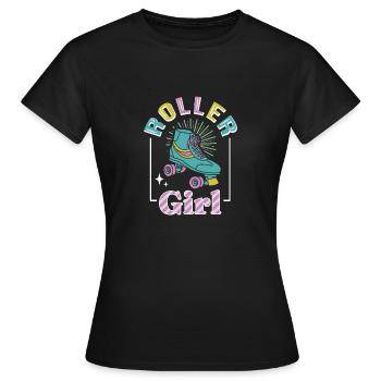 Roller Skating Inline Skating Inline Skates - Women's T-Shirt - black - Front - AI Model Female 172 dark (172cm)