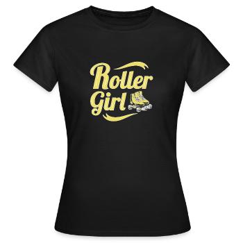 Roller Skating Inline Skating Inline Skates - Women's T-Shirt - black - Front - AI Model Female 172 dark (172cm)