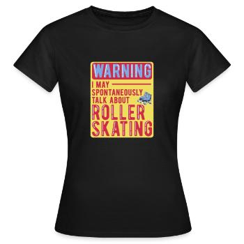 Roller Skating Inline Skating Inline Skates - Women's T-Shirt - black - Front - AI Model Female 172 dark (172cm)