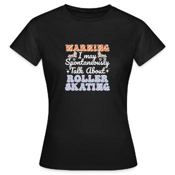 Roller Skating Inline Skating Inline Skates - Women's T-Shirt - black - Front - AI Model Female 172 dark (172cm)