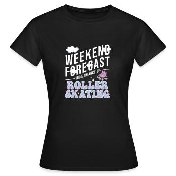 Roller Skating Inline Skating Inline Skates - Women's T-Shirt - black - Front - AI Model Female 172 dark (172cm)