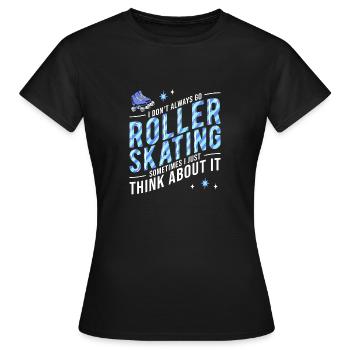 Roller Skating Inline Skating Inline Skates - Women's T-Shirt - black - Front - AI Model Female 172 dark (172cm)