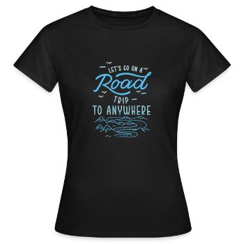 Road Trip - T-shirt Femme - noir - Devant - AI Model Female 172 dark (172cm)