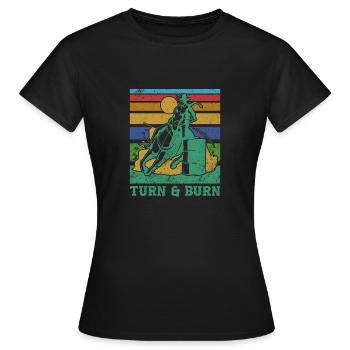 Barrel Racing - Women's T-Shirt - black - Front - AI Model Female 172 dark (172cm)
