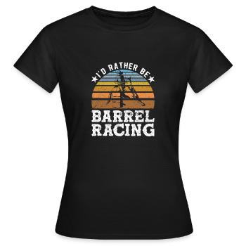 Barrel Racing - Women's T-Shirt - black - Front - AI Model Female 172 dark (172cm)
