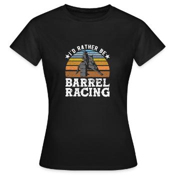Barrel Racing - Women's T-Shirt - black - Front - AI Model Female 172 dark (172cm)