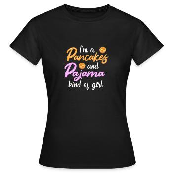 Pfannkuchen - Frauen T-Shirt - Schwarz - Vorne - AI Model Female 172 dark (172cm)