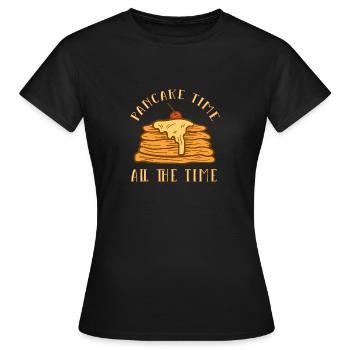 Pfannkuchen - Frauen T-Shirt - Schwarz - Vorne - AI Model Female 172 dark (172cm)