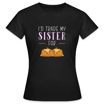 Pfannkuchen - Frauen T-Shirt - Schwarz - Vorne - AI Model Female 172 dark (172cm)