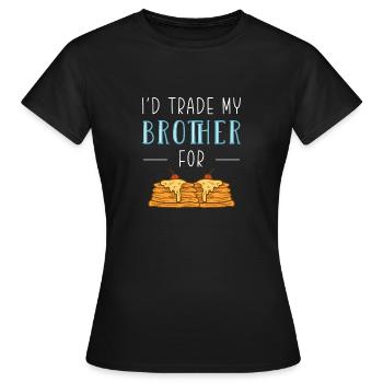 Pfannkuchen - Frauen T-Shirt - Schwarz - Vorne - AI Model Female 172 dark (172cm)