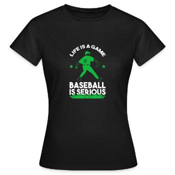 Baseballspieler Baseball - Frauen T-Shirt - Schwarz - Vorne - AI Model Female 172 dark (172cm)