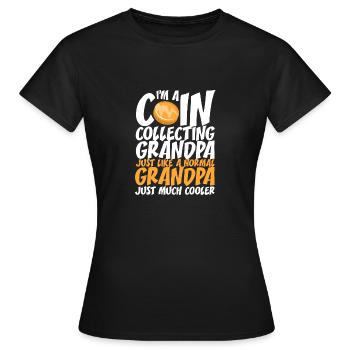 Les collectionneurs de pièces collectent des pièces - T-shirt Femme - noir - Devant - AI Model Female 172 dark (172cm)