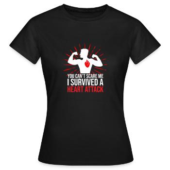 Heart attack survivor - Women's T-Shirt - black - Front - AI Model Female 172 dark (172cm)