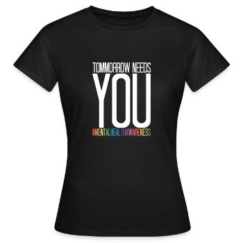 Santé mentale Mentale Gesundheit - T-shirt Femme - noir - Devant - AI Model Female 172 dark (172cm)