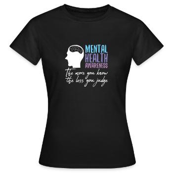 Santé mentale Mentale Gesundheit - T-shirt Femme - noir - Devant - AI Model Female 172 dark (172cm)