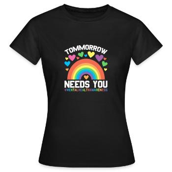 Santé mentale Mentale Gesundheit - T-shirt Femme - noir - Devant - AI Model Female 172 dark (172cm)