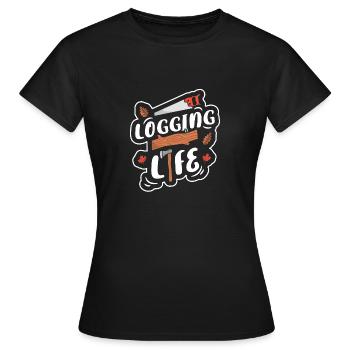 Bûcheron Bûcheron Tronçonneuse - T-shirt Femme - noir - Devant - AI Model Female 172 dark (172cm)