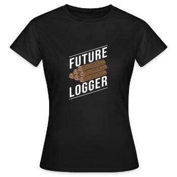 Bûcheron Bûcheron Tronçonneuse - T-shirt Femme - noir - Devant - AI Model Female 172 dark (172cm)