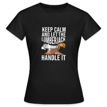 Bûcheron Bûcheron Tronçonneuse - T-shirt Femme - noir - Devant - AI Model Female 172 dark (172cm)