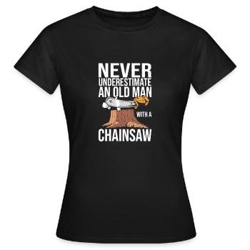 Bûcheron Bûcheron Tronçonneuse - T-shirt Femme - noir - Devant - AI Model Female 172 dark (172cm)
