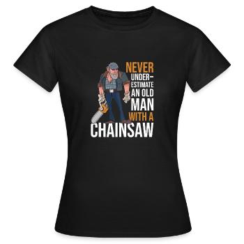 Bûcheron Bûcheron Tronçonneuse - T-shirt Femme - noir - Devant - AI Model Female 172 dark (172cm)