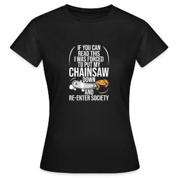 Bûcheron Bûcheron Tronçonneuse - T-shirt Femme - noir - Devant - AI Model Female 172 dark (172cm)