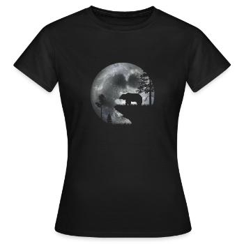 Ours au clair de lune - T-shirt Femme - noir - Devant - AI Model Female 172 dark (172cm)