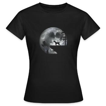 Chien au clair de lune - T-shirt Femme - noir - Devant - AI Model Female 172 dark (172cm)