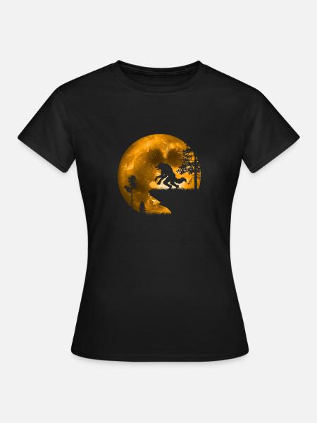 Werwolf im Mondschein - Frauen T-Shirt - Schwarz