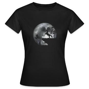 Licorne au clair de lune - T-shirt Femme - noir - Devant - AI Model Female 172 dark (172cm)