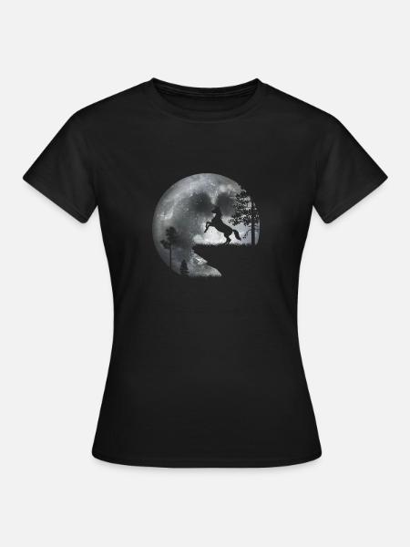 Unicorn in the moonlight - Women's T-Shirt - black