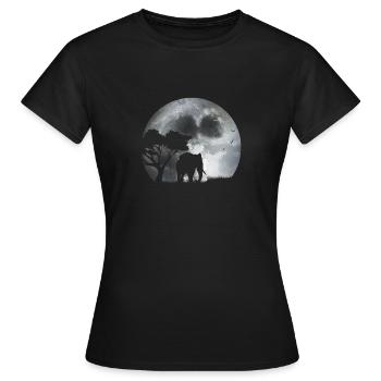 Éléphant au clair de lune - T-shirt Femme - noir - Devant - AI Model Female 172 dark (172cm)