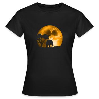 Éléphant au clair de lune - T-shirt Femme - noir - Devant - AI Model Female 172 dark (172cm)
