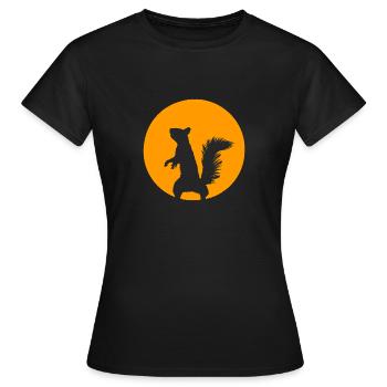 Écureuil au clair de lune - T-shirt Femme - noir - Devant - AI Model Female 172 dark (172cm)