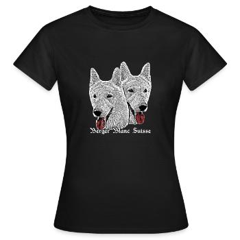 Berger Blanc Suisse,Schäferhund,Hund,Hunde, - Frauen T-Shirt - Schwarz - Vorne - AI Model Female 172 dark (172cm)