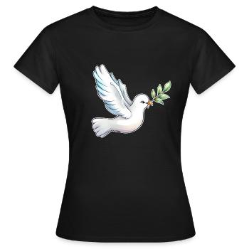 Friedenstaube Frieden Freiheit Nie wieder Krieg - Frauen T-Shirt - Schwarz - Vorne - AI Model Female 172 dark (172cm)