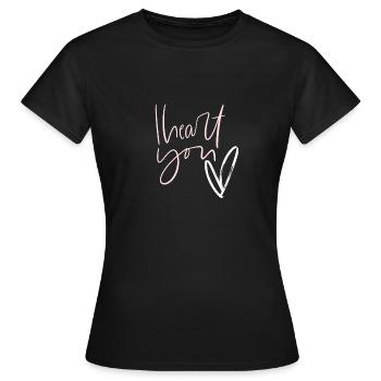 I love you - Women's T-Shirt - black - Front - AI Model Female 172 dark (172cm)