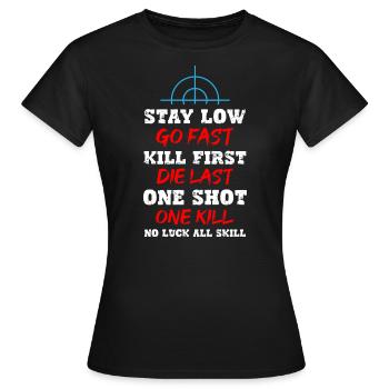 Sniper You Can Run But You Will Just Die Tired - Women's T-Shirt - black - Front - AI Model Female 172 dark (172cm)