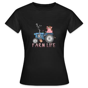 Lustiger Bauernhof - farm life - Frauen T-Shirt - Schwarz - Vorne - AI Model Female 172 dark (172cm)